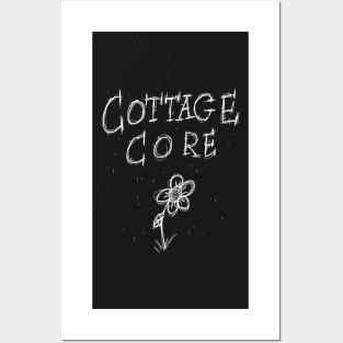 Dark and Gritty Cottagecore Text and sad flower Posters and Art